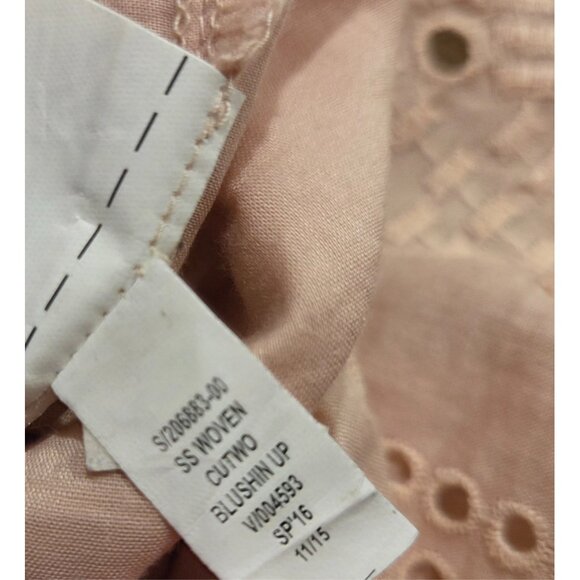 Old Navy Boho Embroidered Eyelet Cotton Midi Dress Size M Pink Blushin up - Picture 8 of 16